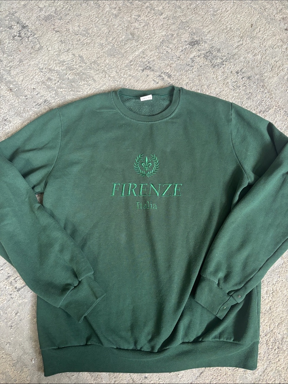 Firenze Italia Embroidered Crewneck Sweatshirt - Green MADE IN ITALY